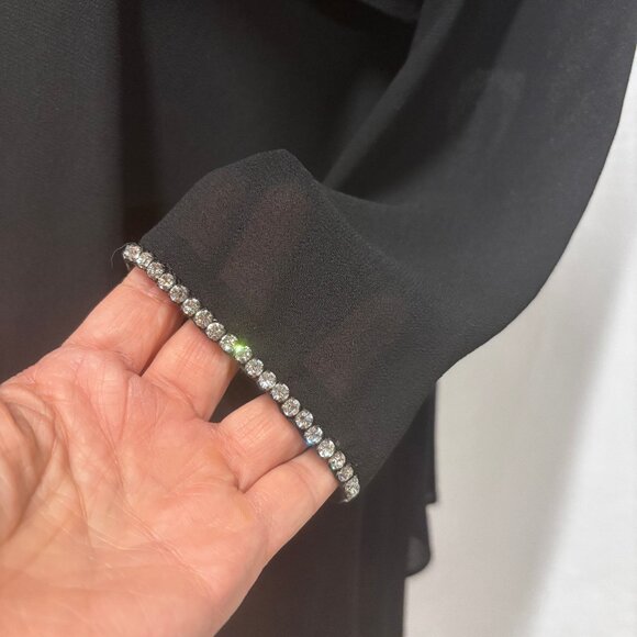 Vintage Black Tiered Dress, Sz 10 (M) - Picture 5 of 8